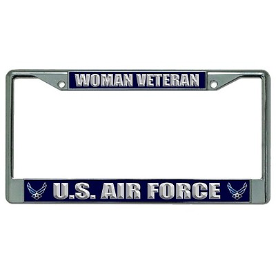 #ad woman veteran usaf air force logo wings military license plate frame made in usa $34.99