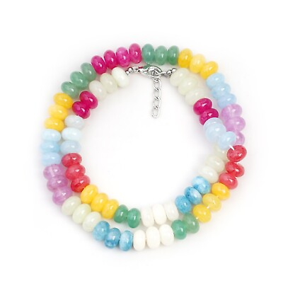 #ad Beautiful Multicolor Quartz Gemstone Beaded Necklace Gemstone Jewelry For Women $21.55