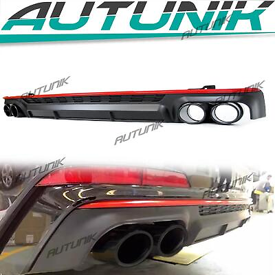 #ad For 2019 2020 2021 Audi A6 S6 Diffuser Exhaust Tips Rear Lip Spoiler Exhaust $287.99