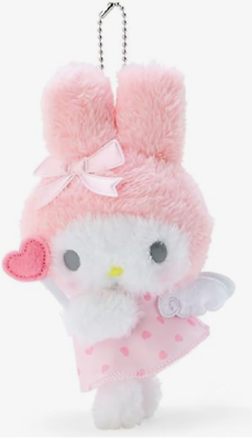 #ad Japan Sanrio My Melody Pink Dreams Angel Plush LARGE Key Bag Holder Toy Mascot $14.98
