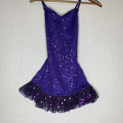 #ad Wiessman Grape Purple Sequined Dance Costume Girls Size LC NWOTs $18.00