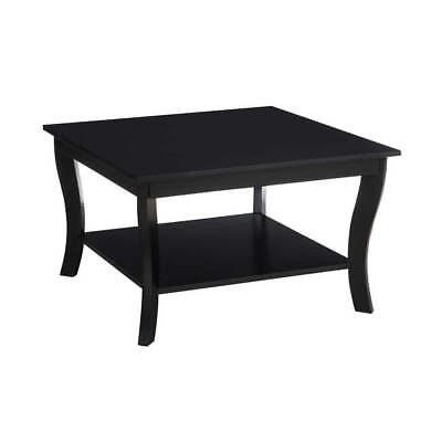 #ad American Heritage Square Coffee Table in Black Wood Finish $98.90