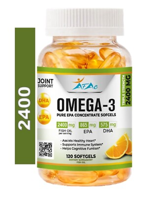 #ad #ad Omega 3 Fish Oil Capsules 3x Strength 2400mg EPA amp; DHA Highest Potency $12.80