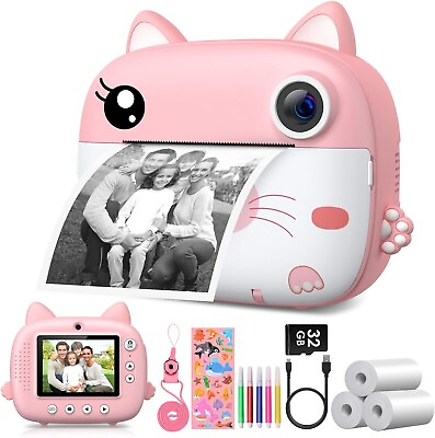 #ad Kids Camera Instant Print2.5K Digital Video Instant Print Camera for Kids PINK $30.00