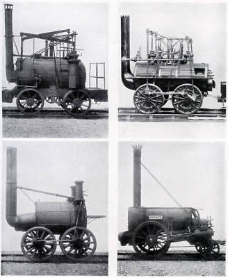 #ad Early locomotives 19th century From the top left: Puffing Billy Old Photo AU $8.50