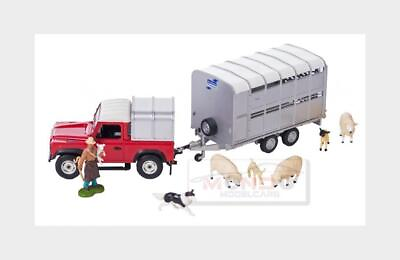 #ad 1:32 BRITAINS Land Rover Land Defender 90 1984 With Livestock Trailer LC43138 MM $47.08