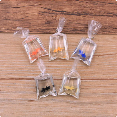 #ad 6pcs 23*30mm Transparent Resin Goldfish Charms In Water Jewelry Pendant Mixed AU $19.99