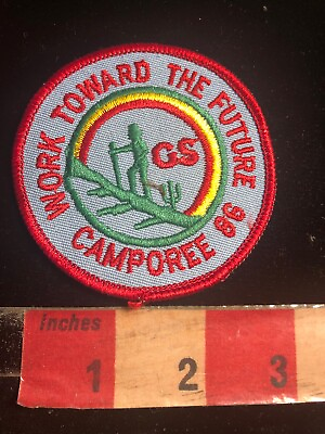 #ad Vtg 1986 Girl Scouts CAMPOREE 86 Rainbow Patch C21V $3.91