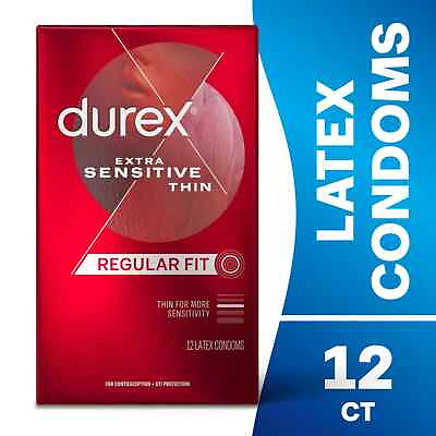 #ad Durex Extra Sensitive Condoms Ultra Thin Lubricated Natural Rubber Latex Condo $8.97