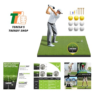 #ad Golf Mat 5x4ft Golf Hitting Mats Practice Outdoor Indoor Artificial Turf Go... $223.99