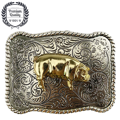 #ad Belt Buckle Retro Gold Boar Casual Fashion Style Cowboy Jeans Metal Zinc Alloy AU $30.35