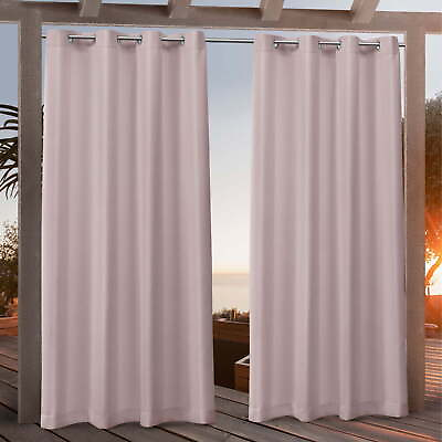 #ad Canvas Indoor Outdoor Grommet Top Curtain Panel Pair 54quot;x96quot; Blush $27.60
