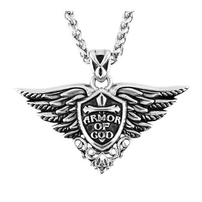 #ad Unisex Armor Of God Pendant Foxtail Chain Stainless Steel Jewelry 70 $31.25