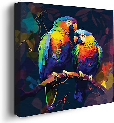 #ad Parrot Bird Wall Decor Theme HD Printed amp; Wooden Wall Art for Gift $23.99