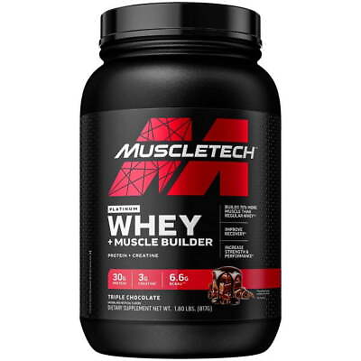 #ad Muscletech Platinum Whey Plus Muscle Builder Protein Powder 30g Protein $21.25