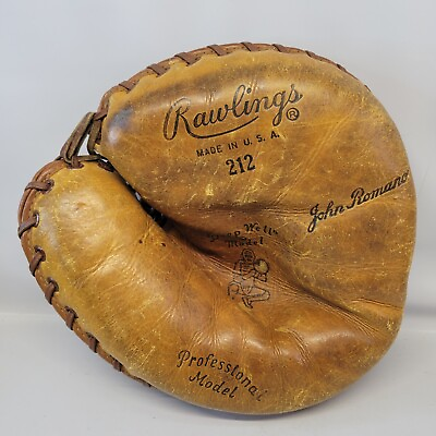 #ad Vintage Rawlings 212 Catchers Mitt John Romano Baseball Glove Made in USA $39.95