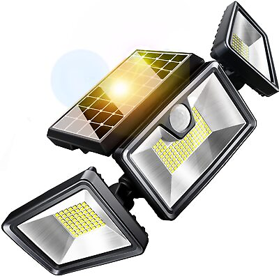 #ad Security Solar Lights Outdoor 214 LEDs 1500LM Spot Flood Light Wide Adjustab... $33.49
