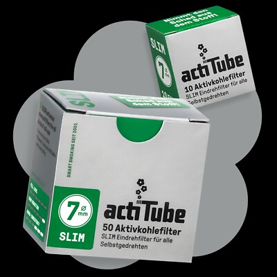 #ad actiTube Activated Charcoal Filter Tips 50 rolling Filter Box 7mm slim Filter AU $17.99