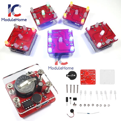 #ad DIY Swing Shaking LED Kit With Small Vibration Motor Diy Electronic Kits 3Colors EUR 4.49