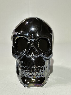 #ad Halloween Iridescent Skull Decoration Prop approx. 3.5quot; x 3quot; Black $11.00