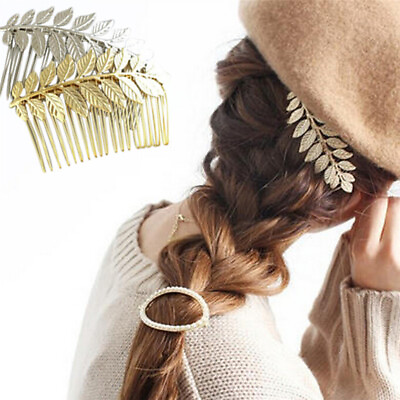#ad Hot New Women Lady Hair Clips Hair Comb Hairpin Alloy Leaves Elegant Headba W Pe C $2.06