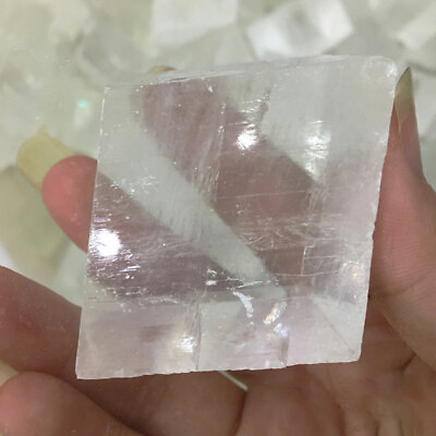 #ad 50 70g Natural Optical Calcite Raw Iceland Spar Mineral Specimen Crystal Healing $7.99