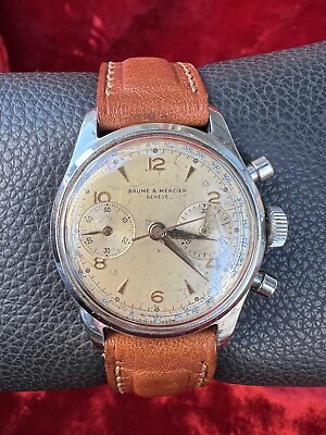 #ad Very Rare Vintage Baume amp; Mercier Chronograph Two Registered Swiss Made... $1300.00