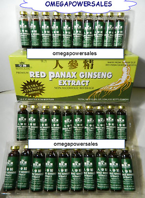 #ad RED PANAX GINSENG EXTRACT 1 BOX 30 BOTTLE EXTRA STRENGTH 6000mg ROYAL KING $27.99