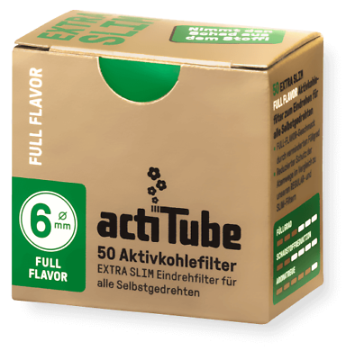 #ad actiTube Activated Charcoal Filter Tips 50 rolling Filter Box 6mm slim Filter AU $17.99