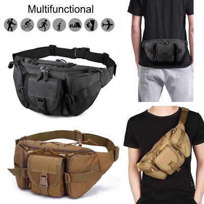 #ad Tactical Fanny Pack Bumbag Waist Bag Military Hip Belt Outdoor Hiking Fishing $15.96