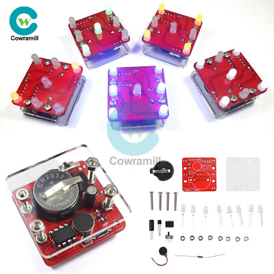 #ad DIY Swing Shaking LED Kit With Small Vibration Motor Diy Electronic Kits 3Colors $5.98