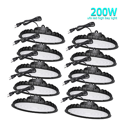 #ad 10 Pack 200W UFO Led High Bay Light Factory Warehouse Commercial Light Fixtures $256.62