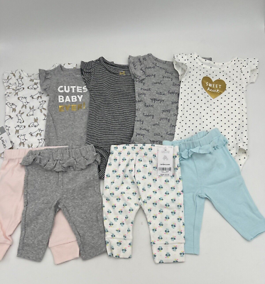 #ad New Lot Of 9 Piece Baby Girls Clothes Infant Size 3 Months 9 12.5 lbs $31.18