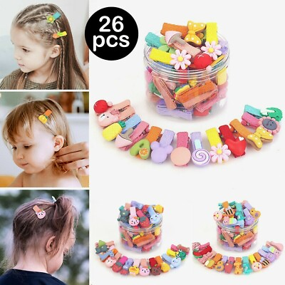 #ad 26Pcs Cute Children Hairpin Flower Cartoon Hair Clips for Girls Kids Headdress $10.19
