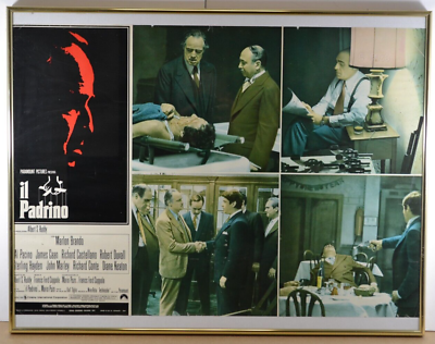 #ad 1972 Il Padrino The Godfather Italian Movie Poster 25.5quot;x18quot; in Frame Brando CR $182.14