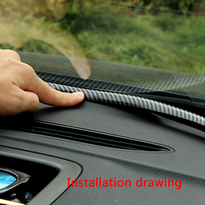 #ad Carbon Fiber Car Dashboard Windshield Gap Sealing Strip Rubber Auto Accessories $12.98