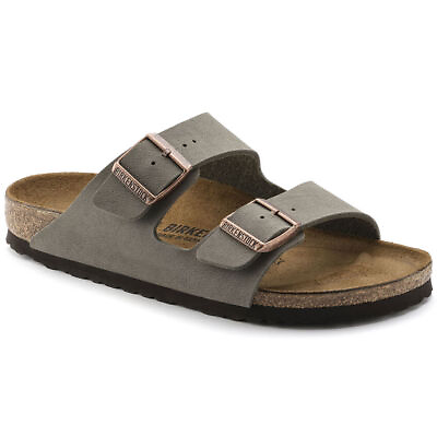 #ad Birkenstock Unisex Arizona Birkibuc Leather Sandals 0151211 Stone $84.87