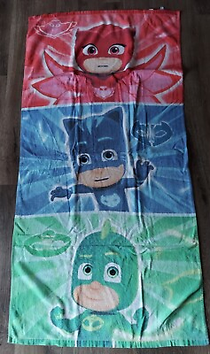 #ad PJ Masks Kids Towel Wrap Blue Cotton Bath and Beach 53quot;x27quot; $12.75