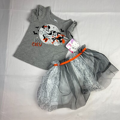 #ad Disney Girl#x27;s Toddler Size 2T Minnie Mouse Boo Crew Halloween Tutu Outfit Set $11.98