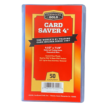 #ad Card Saver 4 IV Cardboard Gold CBG 4x6 THICK CARD Grading Holder 50 Count $23.95