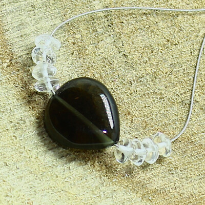 #ad Smoky Quartz Smooth Pear Crystal Quartz Beads Natural Loose Gemstone Jewelry $2.69