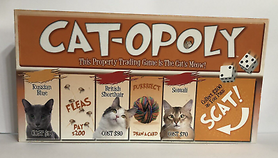 #ad Cat Opoly Family Board Game for Cat Lovers Monopoly Style Complete $10.26