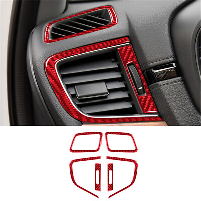 #ad 6Pcs Red Carbon Fiber Inner Air Vent Outlet Cover Trim For Honda CR V 2017 2021 $24.56