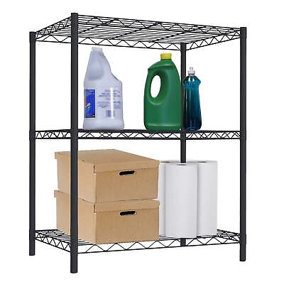 #ad 3 Tier Steel Wire Shelf Organizer Garage Shelving Unit Heavy Duty Storage Rack $23.97