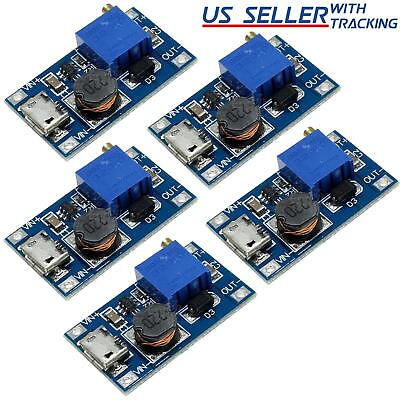 #ad 5pcs DC DC Micro USB Step Up Boost Module 2 24V IN 5 28V Output Power Converter $6.29