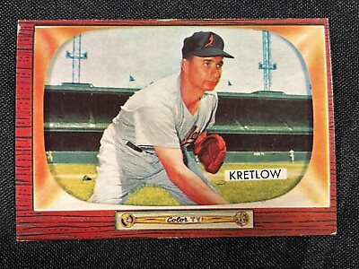 #ad 1955 Bowman Baseball Card Lou Kretlow #108 Exmt Nrmt Range KB $5.99