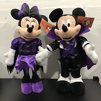 #ad Disney Halloween Mickey Minnie Mouse Door Greeters In Vampire Witch Costumes new $65.00