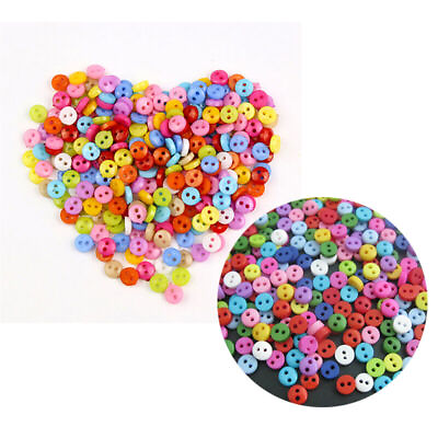 #ad ROUND BUTTONS CRAFT SEWING MIXED 6mm COLOURS TINY RESIN CRAFT 200pc BUTTONS $6.19