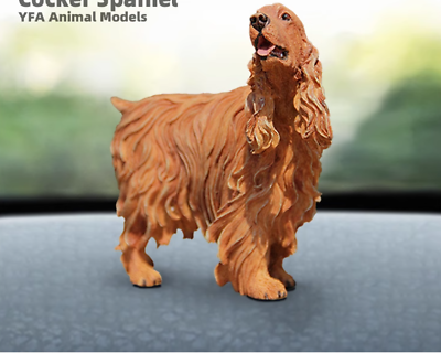#ad 6.1quot;China collect resin brown Cocker dog model portrait $95.00