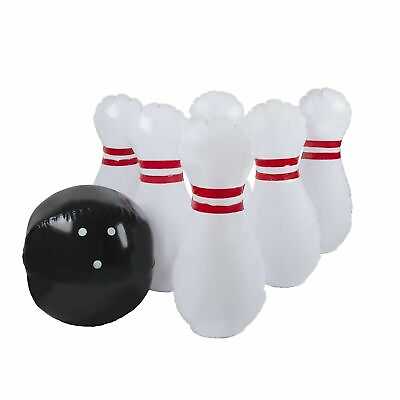 #ad Kids Giant Huge Inflatable Bowling Set 22 In Tall Pins and Ball Indoor Outdoor $18.99